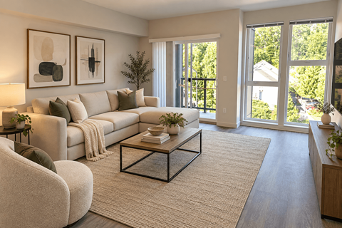 Floor plan for 2 beds, 1 bath, 950 sqft